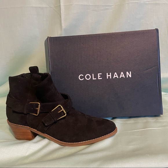 Cole Haan Shoes - SOLD Cole Haan Jensynn Bootie Black Suede Size 6.5